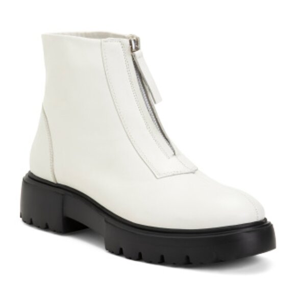 Anthropologie MATISSE Leather Booties in White - Picture 1 of 3
